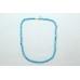 Single Line Natural blue black lines turquoise 6 mm Beads Stones NECKLACE 18.2'